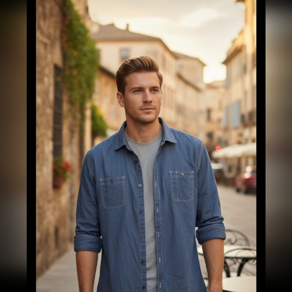 Michael Brandon Long Sleeve Shirt Man's Size L